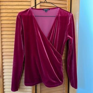 J. Crew Mercantile Velvet Wrap Top